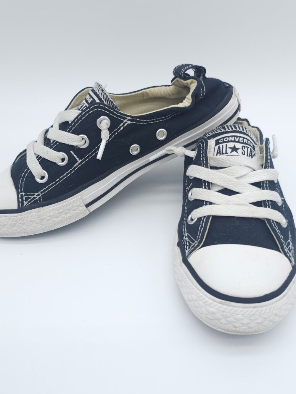 Converse All Star Slip-On Sneakers Black White Youth Size 3 (Women’s 5)